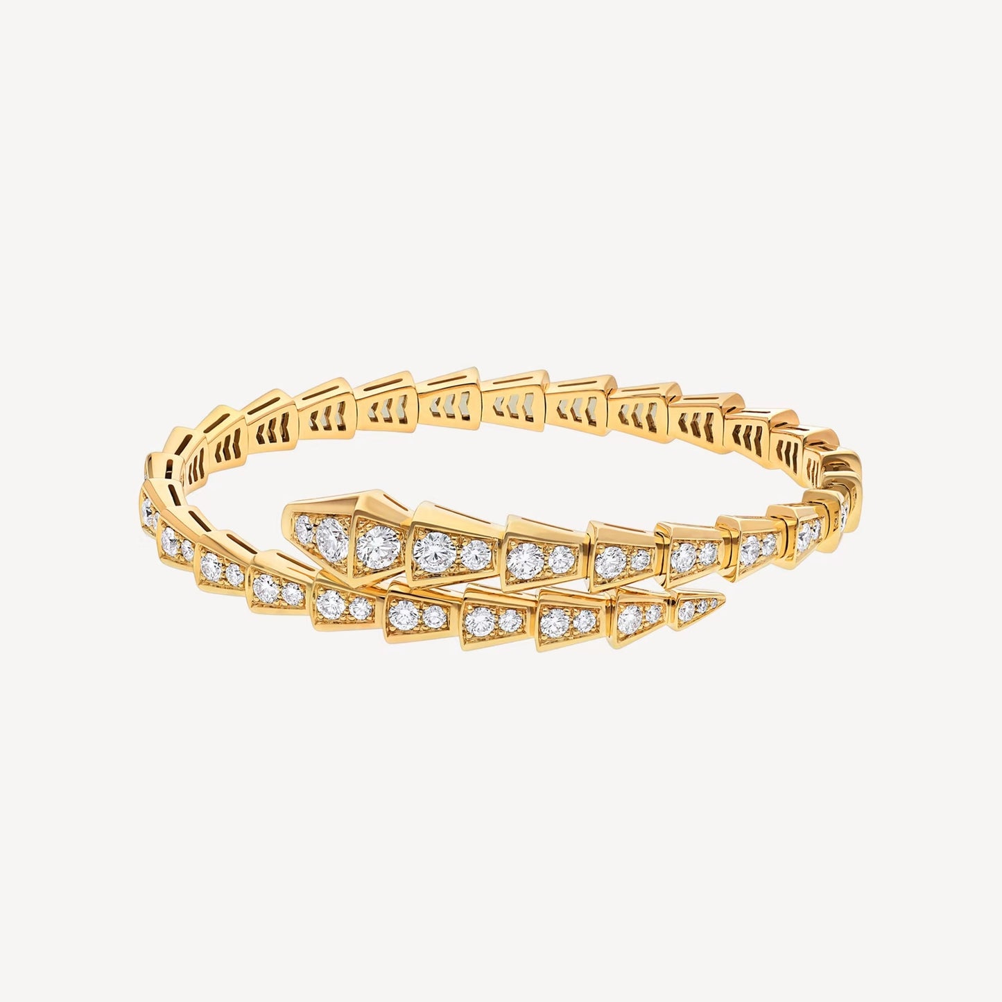 Serpenti Wrap Bracelet 18K Yellow Gold Plating and Cubic Zirconia