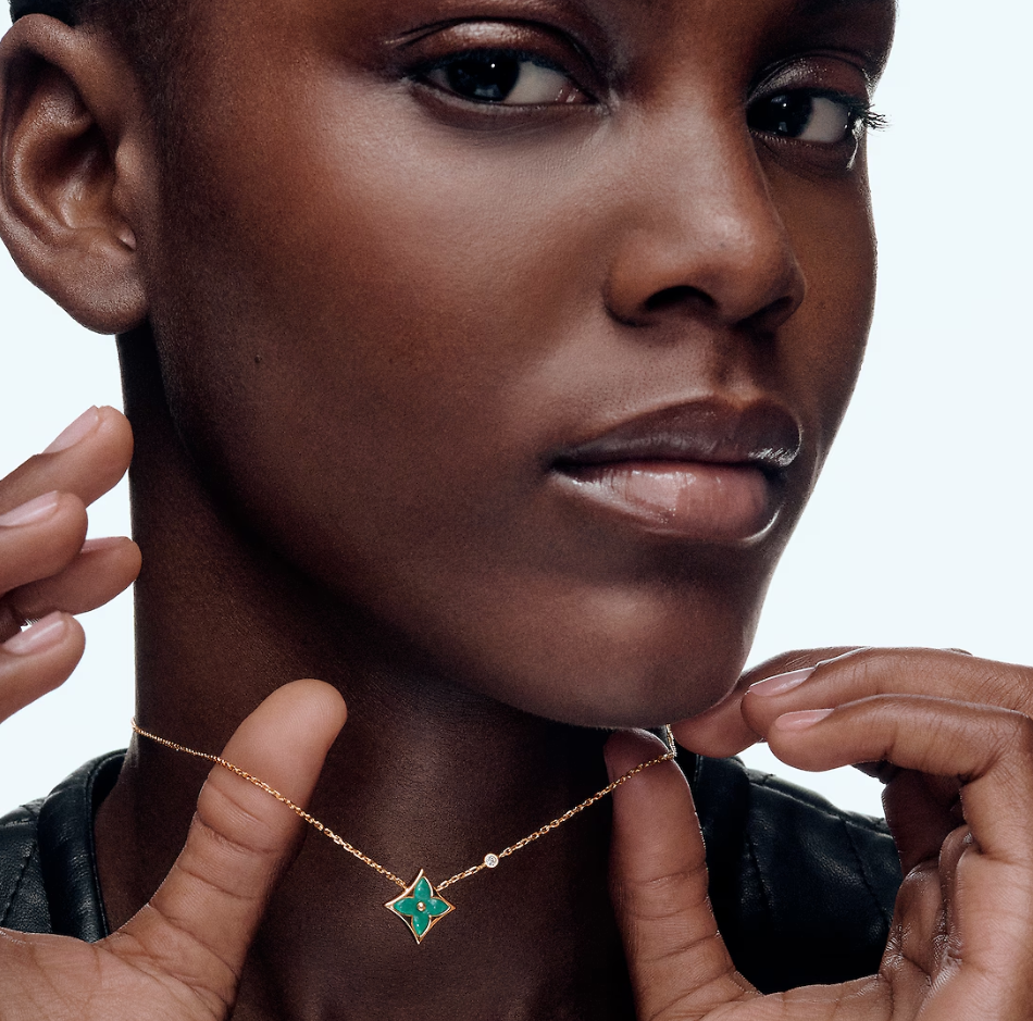 Color Blossom Star Necklace, 18k Yellow Gold Plated, Amazonite, And Zircon