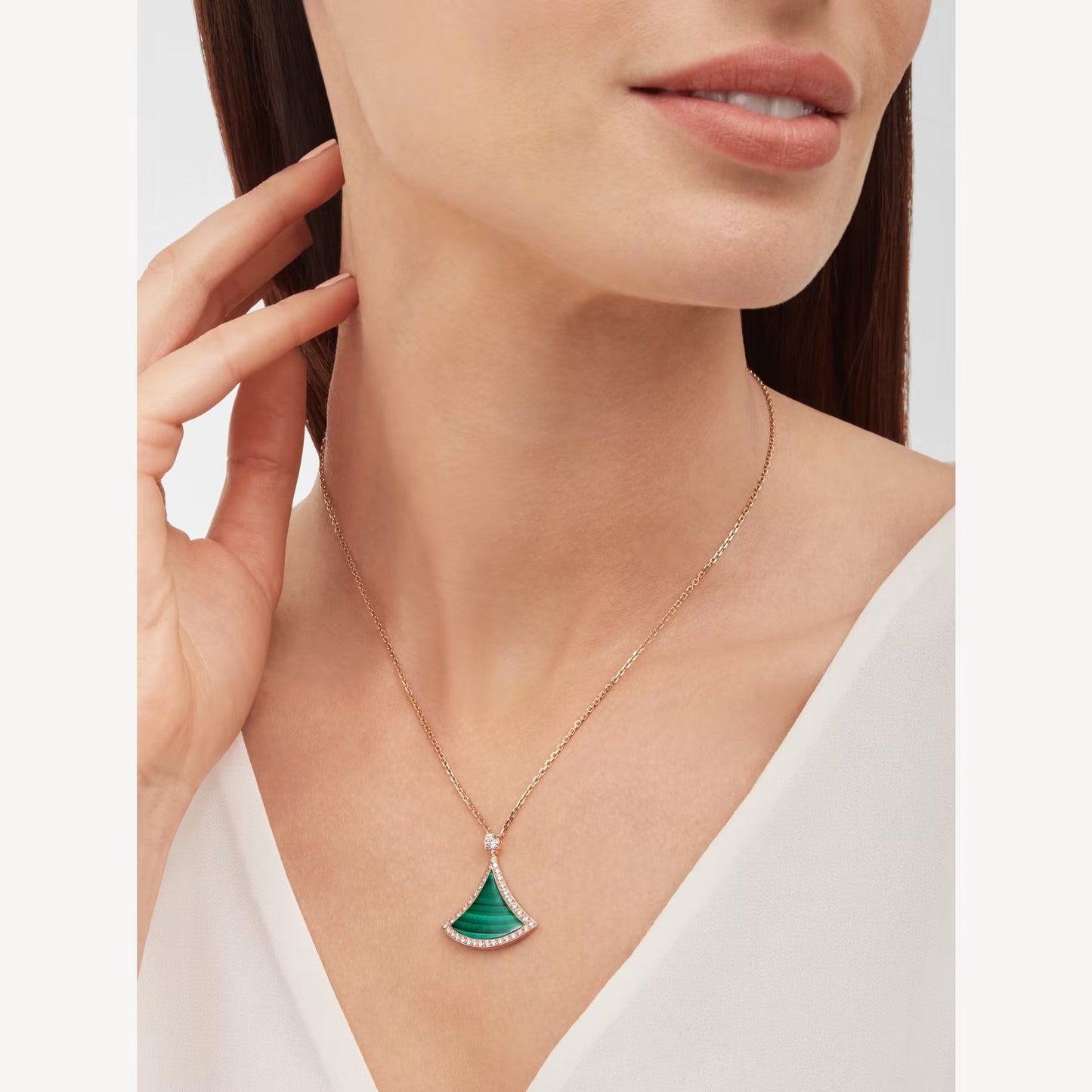 Divas'Dream Necklace,925 Silver,Green Agate