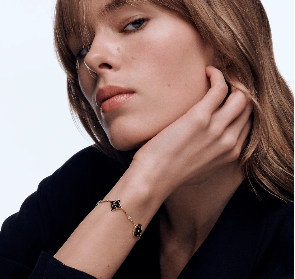 Color Blossom Multi-Pattern Bracelet, 18k Gold Plated, Onyx And Zircon