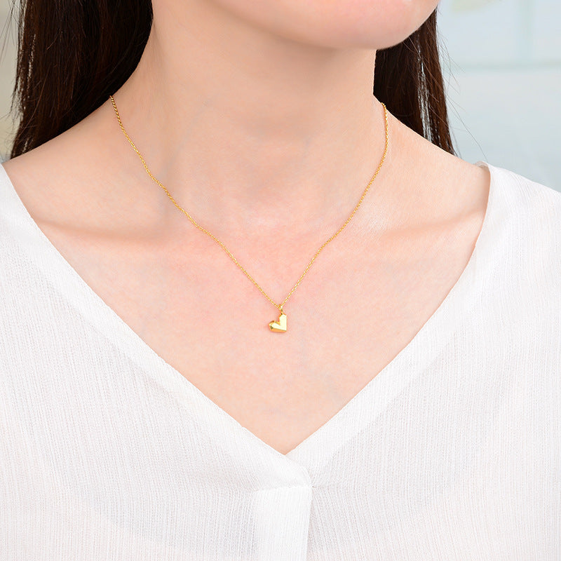 Heart Shaped Necklace,925 Silver, 18k Gold Plated