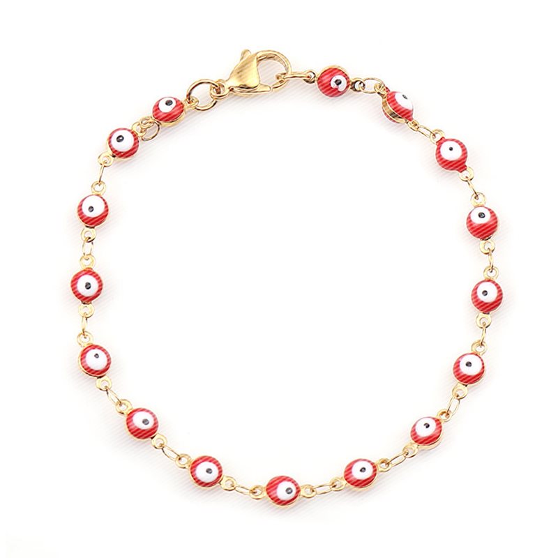 Mumtaz Jewellers Gold Red Evil Eye Bracelet