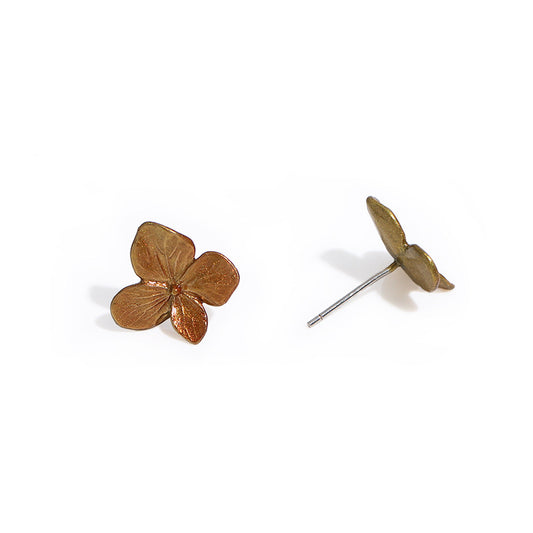 Mumtaz Jewellers Antique Bronze Flower Stud Earrings
