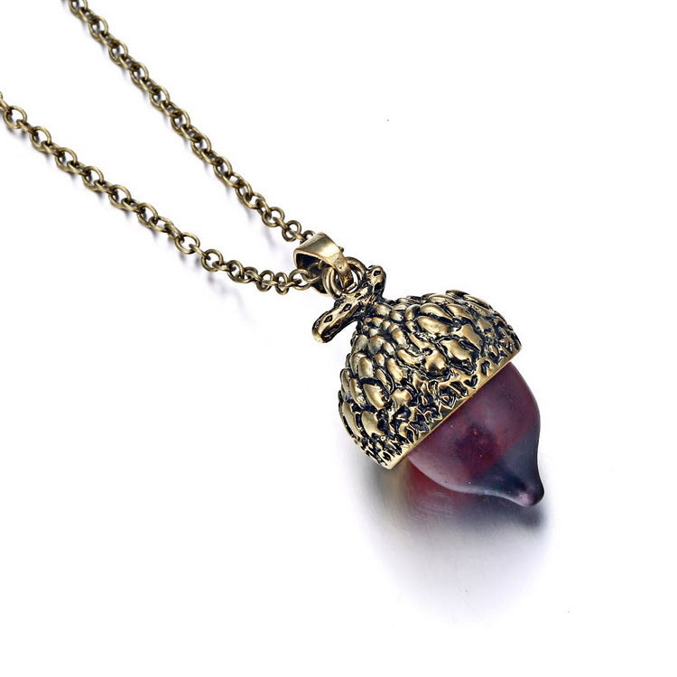 Mumtaz Jewellers Bronze Acorn Pendant Necklace