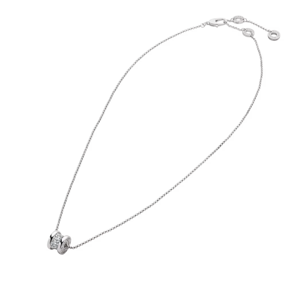 Mumtaz Jewellers B.zero1 necklace, 925 Silver, 18k Gold Plated, Spiral pavé zircon