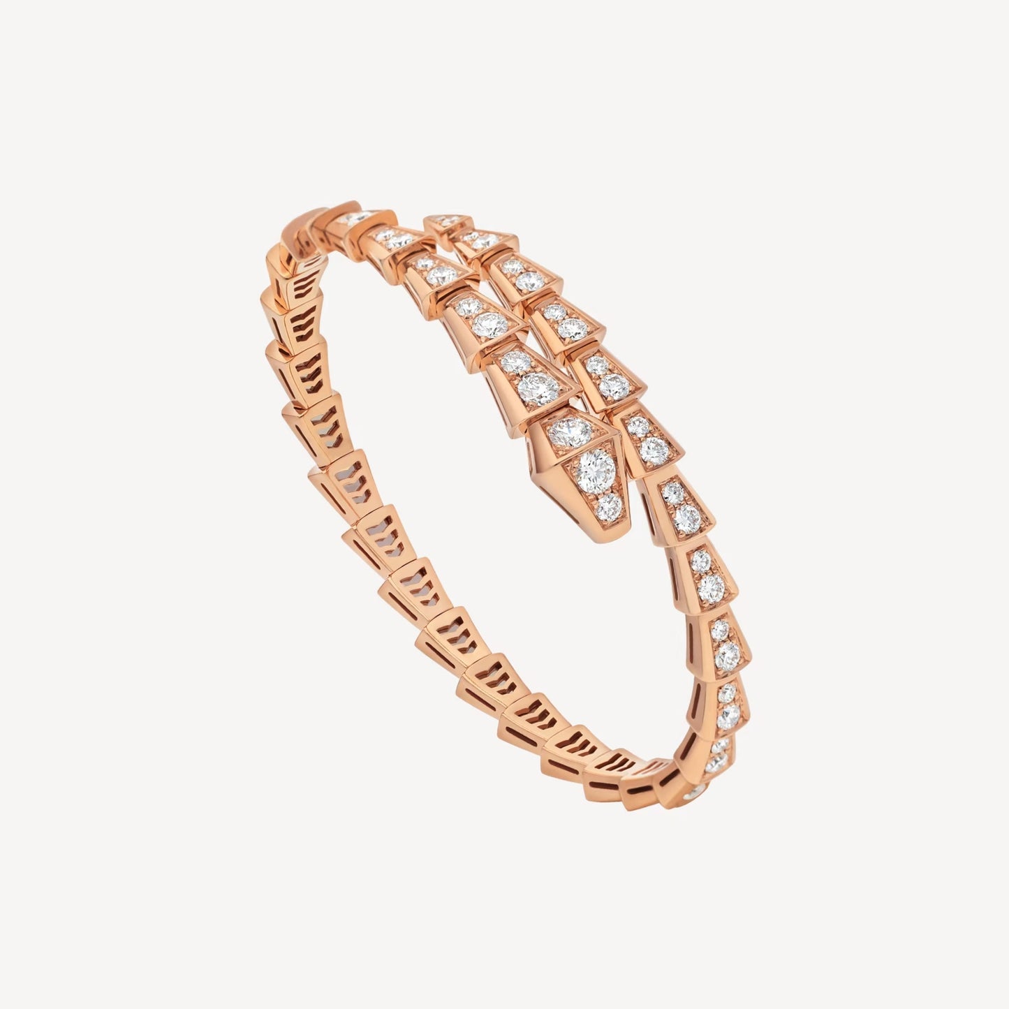 Serpenti Wrap Bracelet  18K Rose Gold Plating and Cubic Zirconia