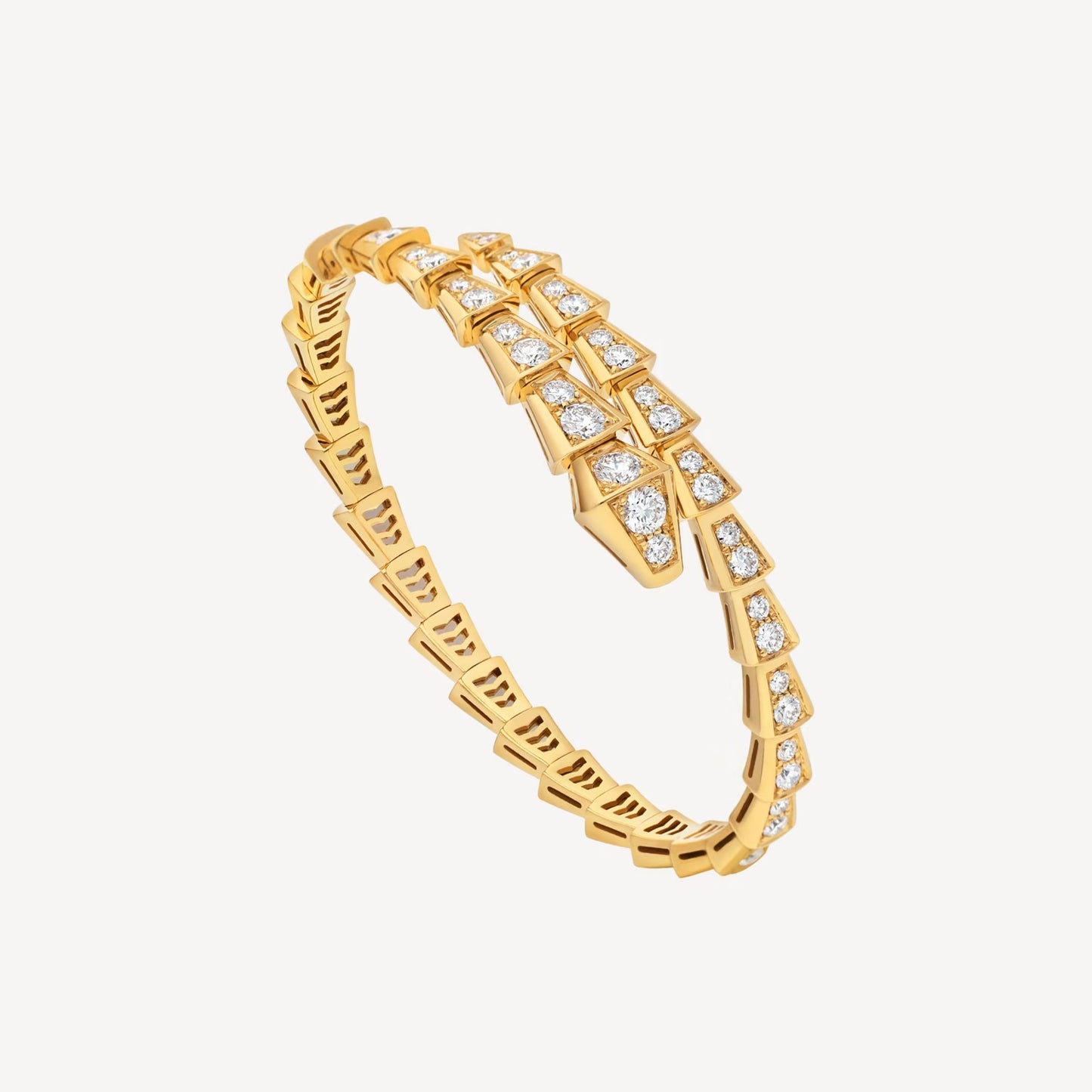 Serpenti Wrap Bracelet 18K Yellow Gold Plating and Cubic Zirconia