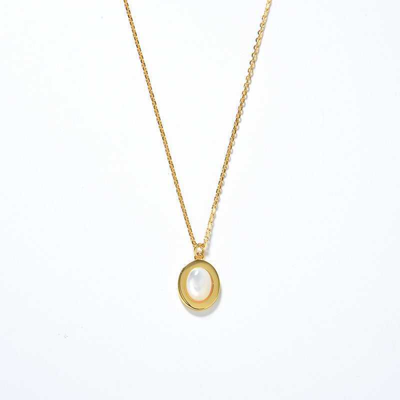 Mumtaz Jewellers Natural Moonstone Necklace, 925 Silver, 18k Gold Plated