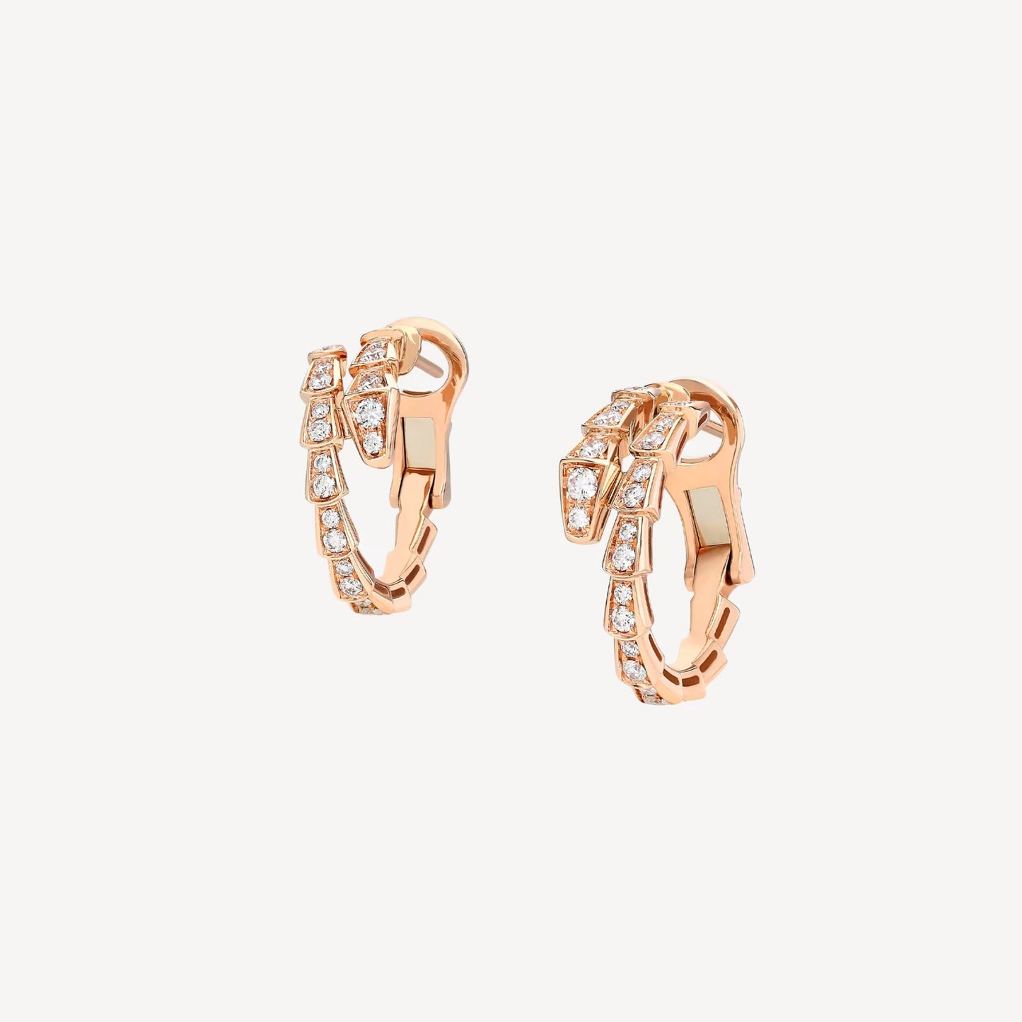 Serpenti Earring,925 Silver,18k Rose Gold Plated,Cubic Zircon Paved