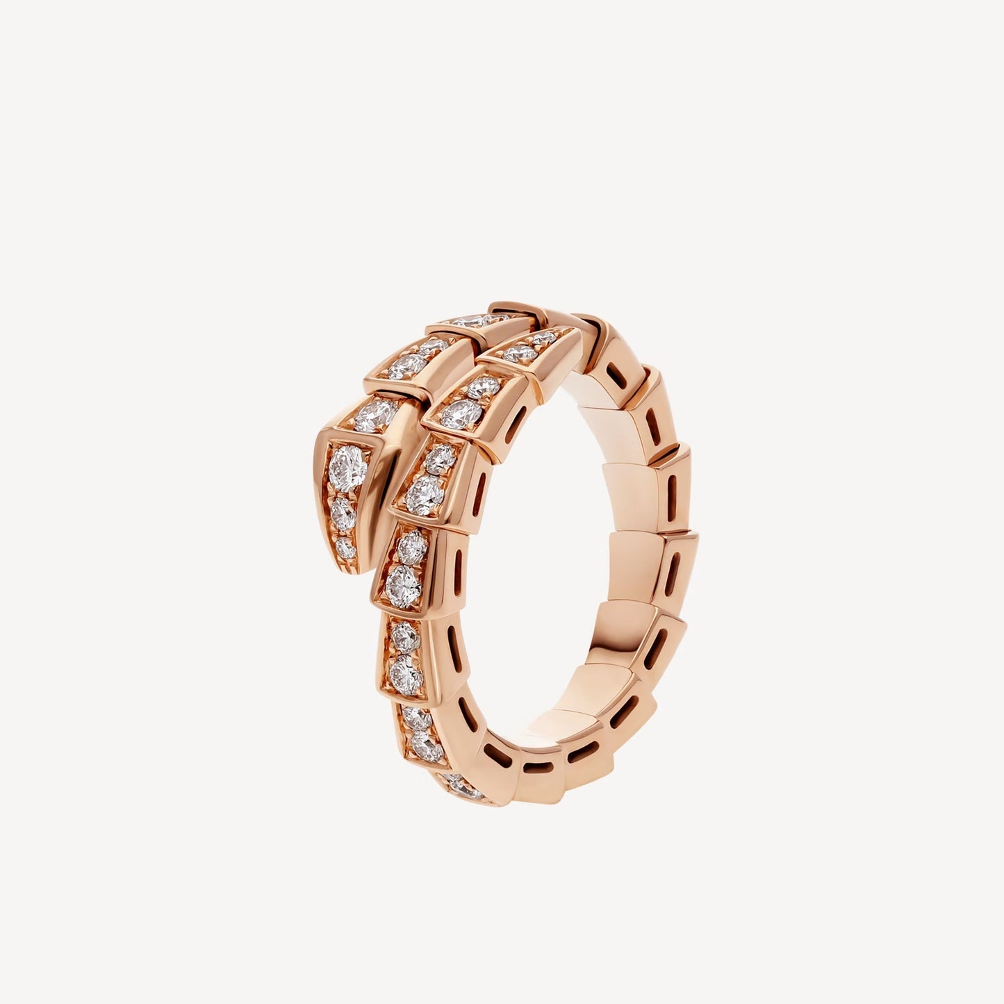 Serpenti Ring,18k Rose Gold Plated, Cubic Zircon Paved