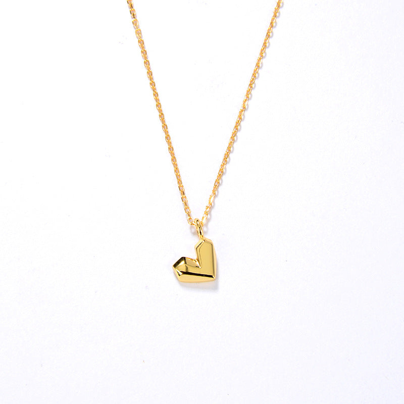 Heart Shaped Necklace,925 Silver, 18k Gold Plated