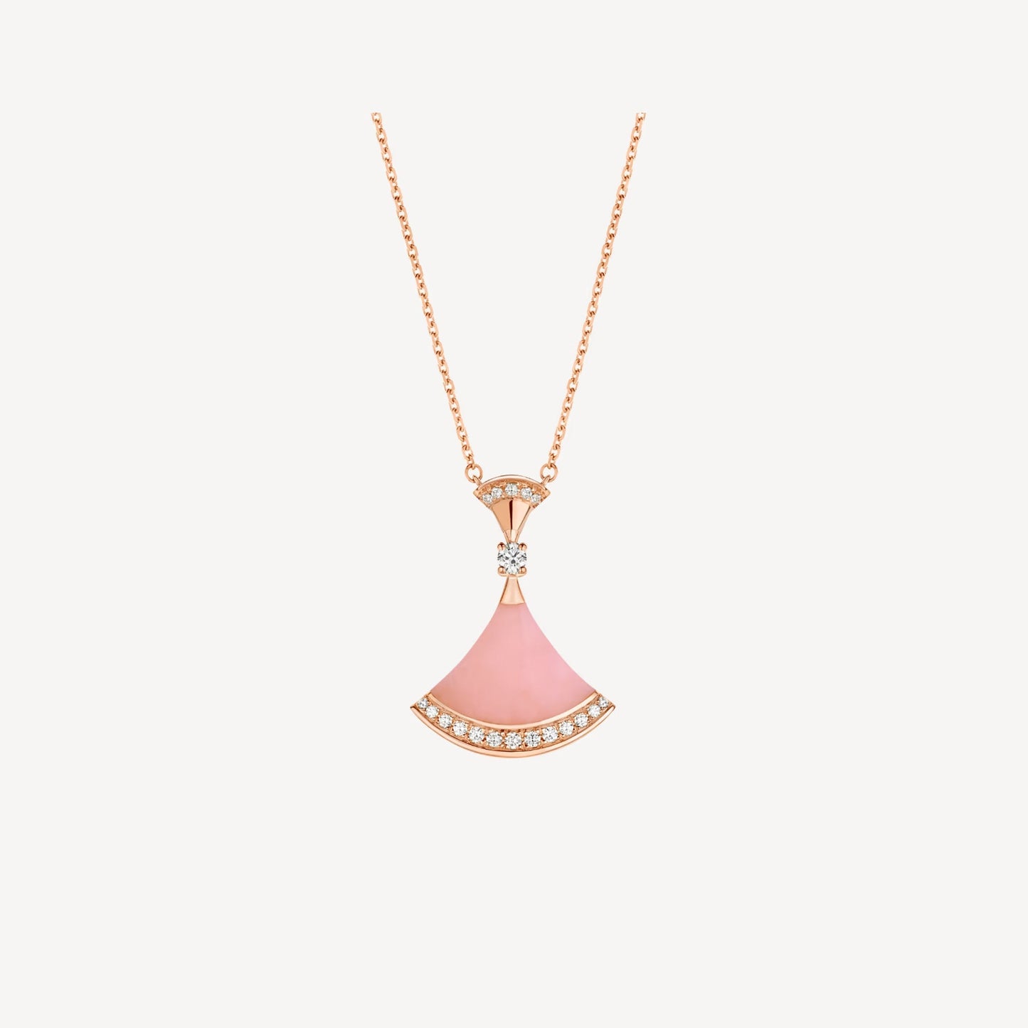 Divas' Dream Necklace, 925 Silver, 18k Gold Plated, Pink Agate