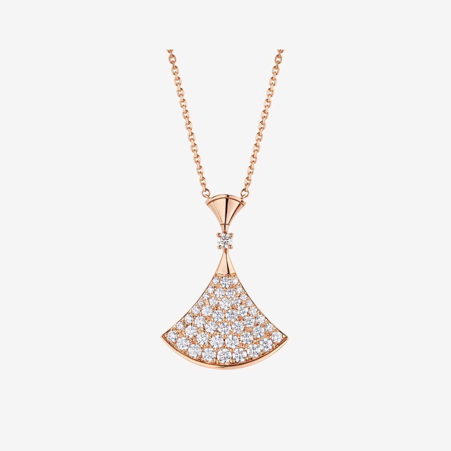 Divas' Dream Necklace, 925 Silver, 18k Rose Gold Plated, Cubic Zircon Paved