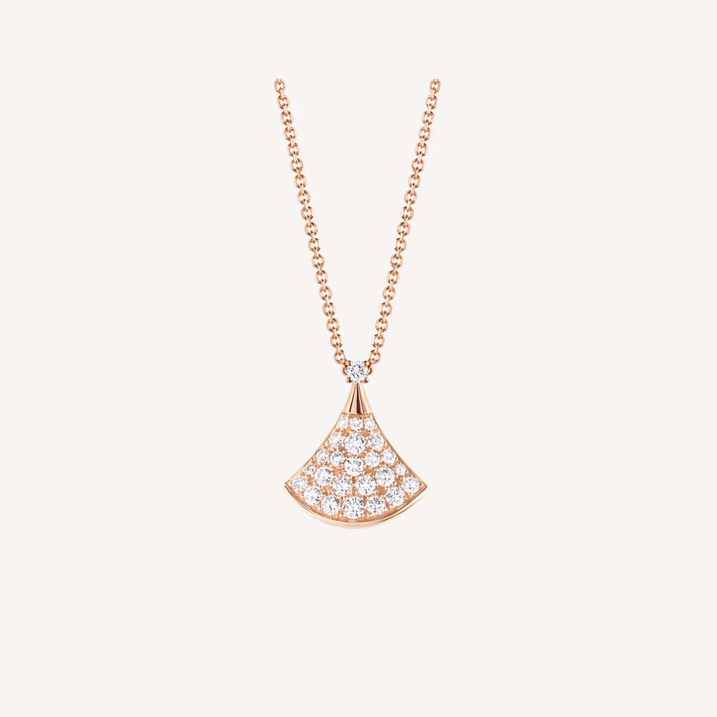 Divas' Dream Necklace, 18k Rose Gold Plated, Cubic Zircon Paved