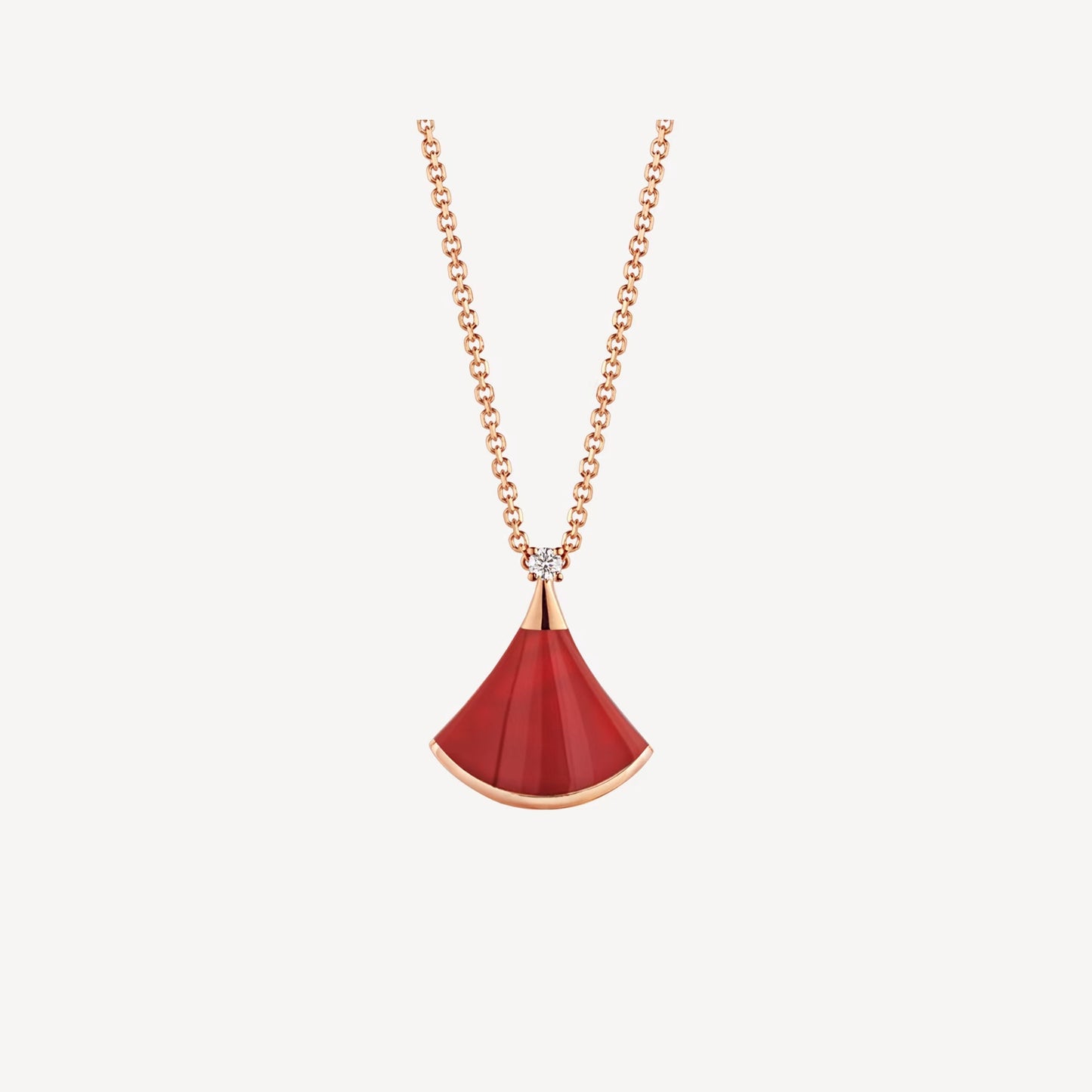 Divas' Dream Necklace, 925 Silver, 18k Rose Gold Plated, Red Agate