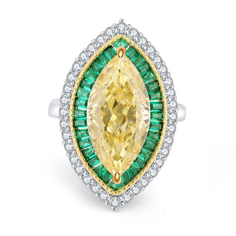 Tear Eye Diamond Ring, 925 Silver, Inlaid With Imitation Diamond