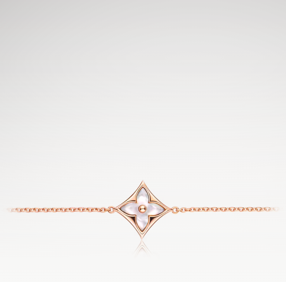 Color Blossom Star Bracelet, Plated With 18k Rose Gold, White Mother-of-Pearl