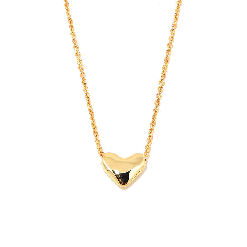 Heart Chain Necklace, 925 Silver, 18k Gold Plated