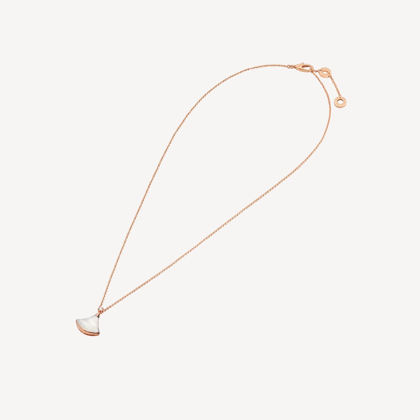 Gold Mother of Pearl Fan Pendant Necklace