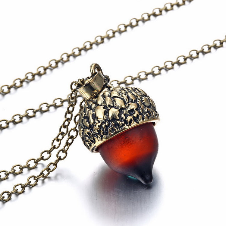 Mumtaz Jewellers Bronze Acorn Pendant Necklace