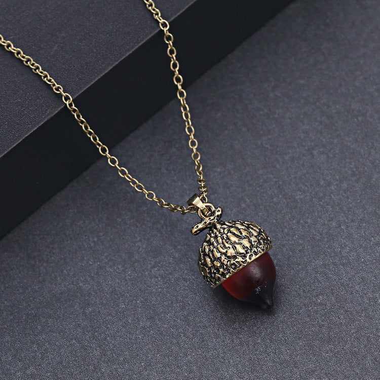 Mumtaz Jewellers Bronze Acorn Pendant Necklace