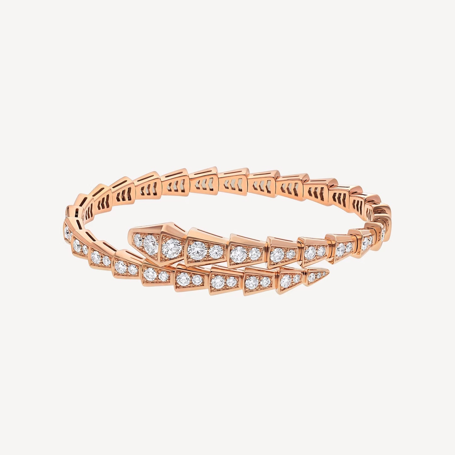 Serpenti Wrap Bracelet  18K Rose Gold Plating and Cubic Zirconia