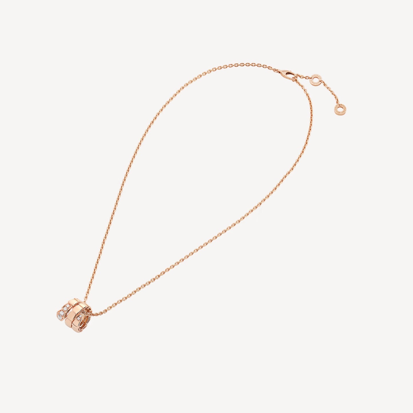 Serpenti Necklace, 925 Silver, 18k Rose Gold Plated, Inlaid Cubic Zircon