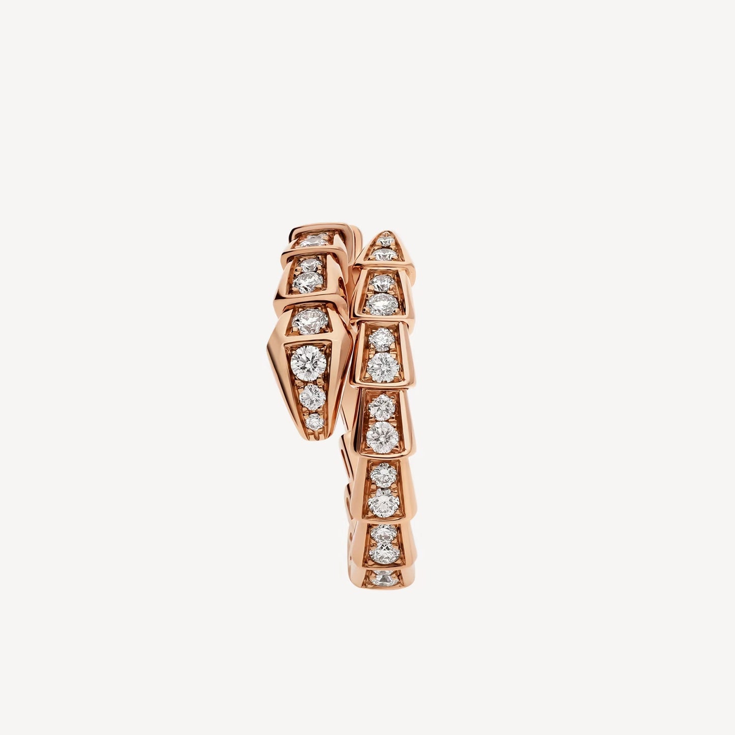 Serpenti Ring,18k Rose Gold Plated, Cubic Zircon Paved