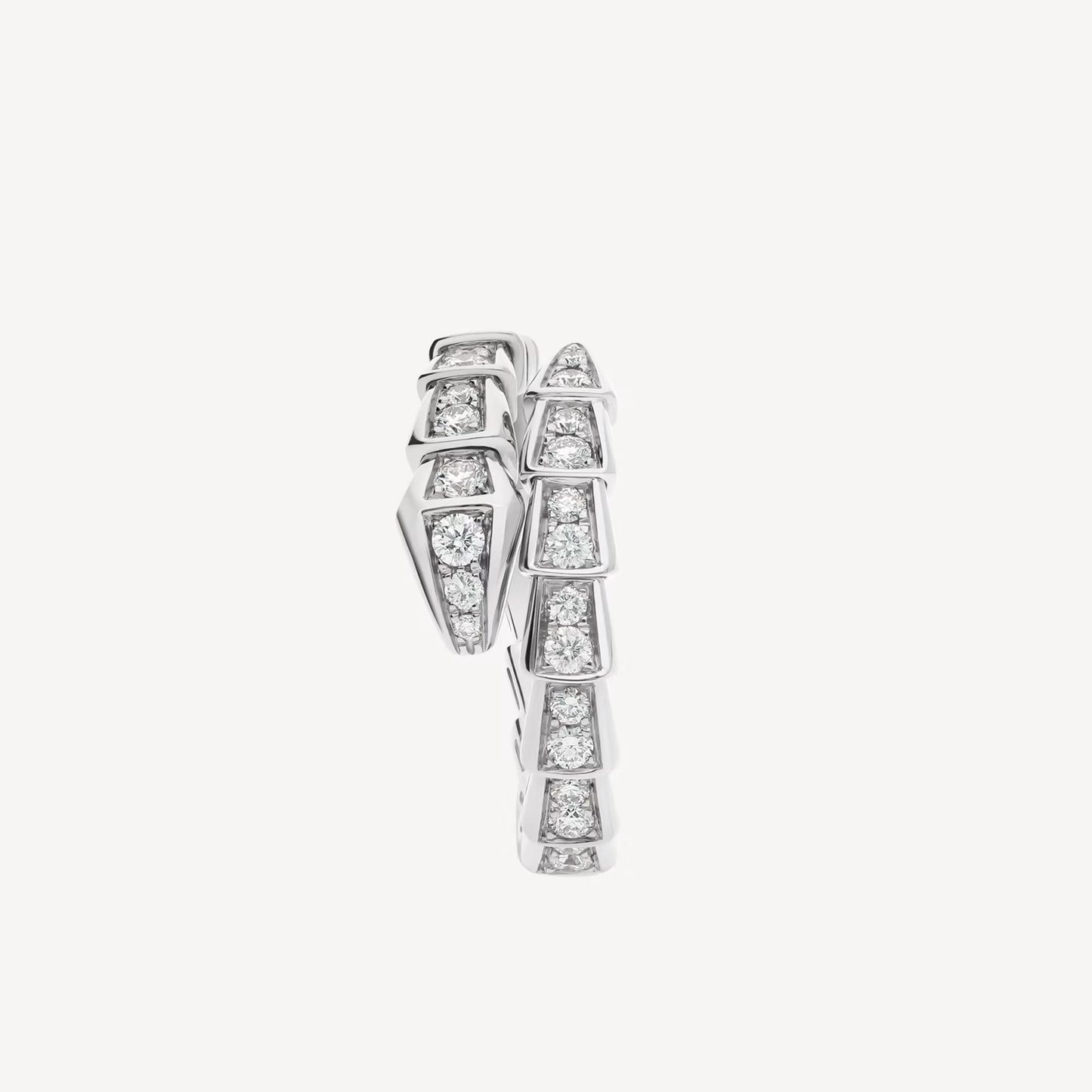 Serpenti Ring, 18k White Gold Plated, Cubic Zircon Paved