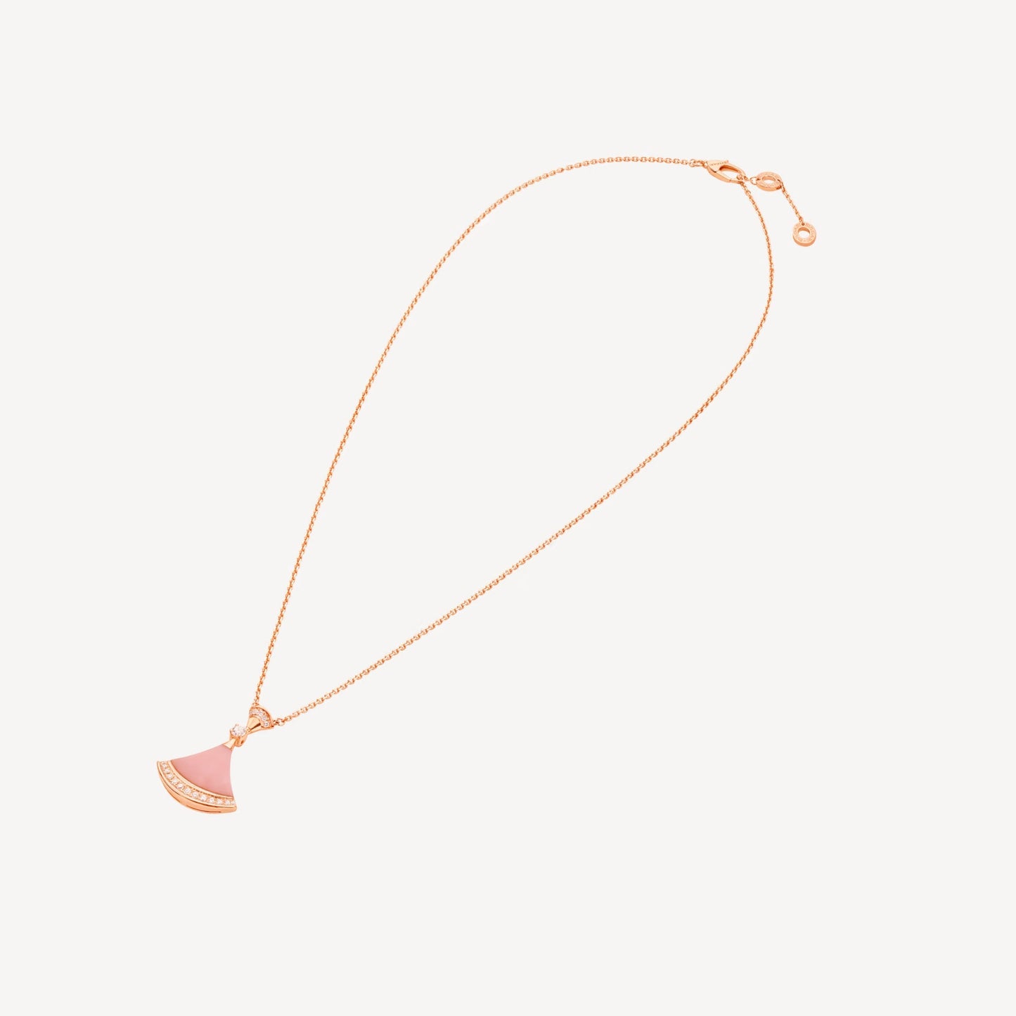 Divas' Dream Necklace, 925 Silver, 18k Gold Plated, Pink Agate