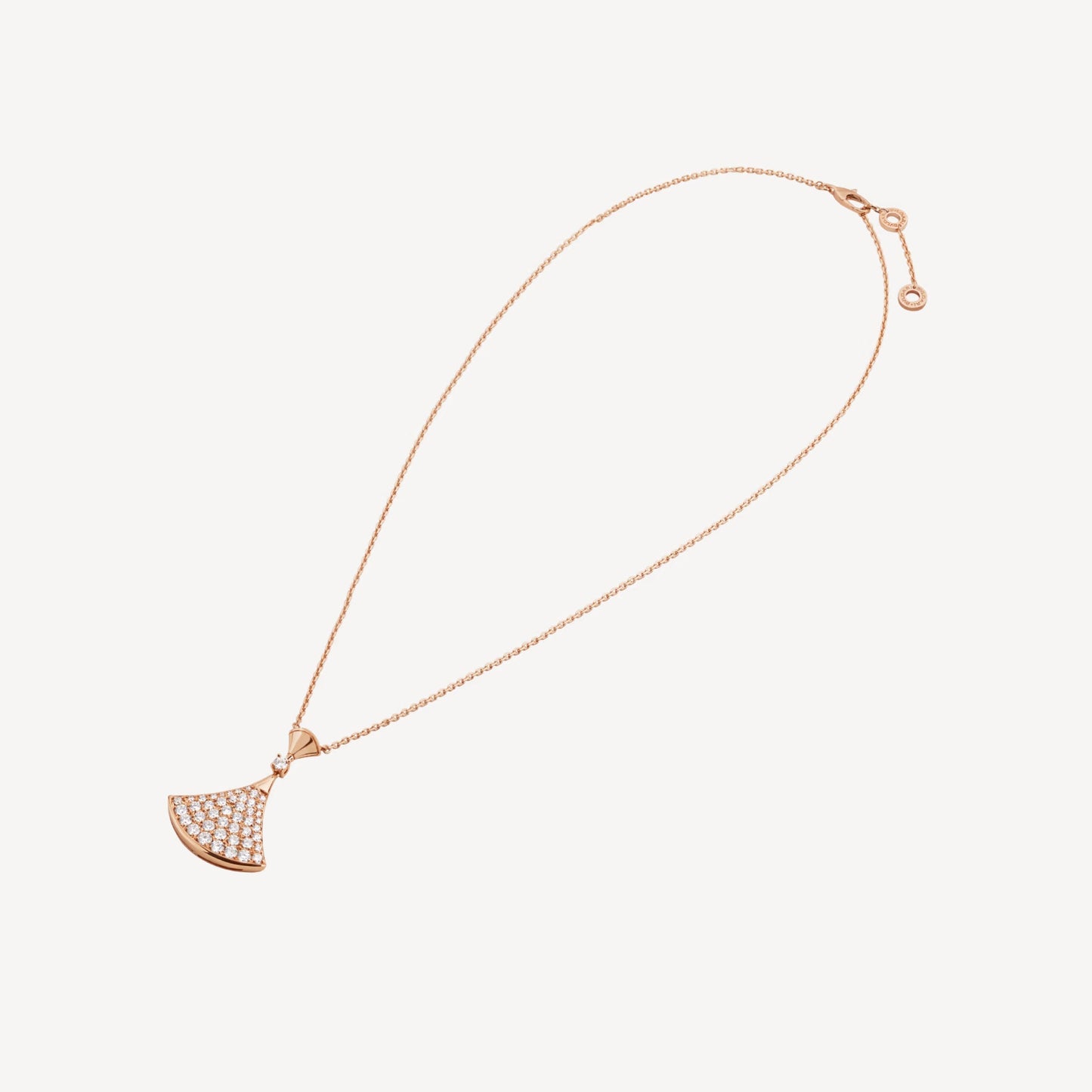 Divas' Dream Necklace, 925 Silver, 18k Rose Gold Plated, Cubic Zircon Paved