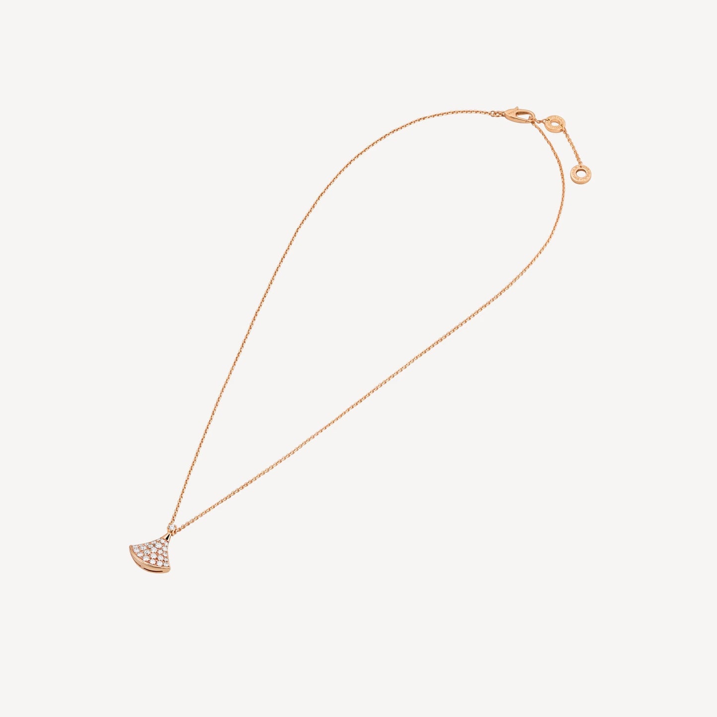 Divas' Dream Necklace, 18k Rose Gold Plated, Cubic Zircon Paved