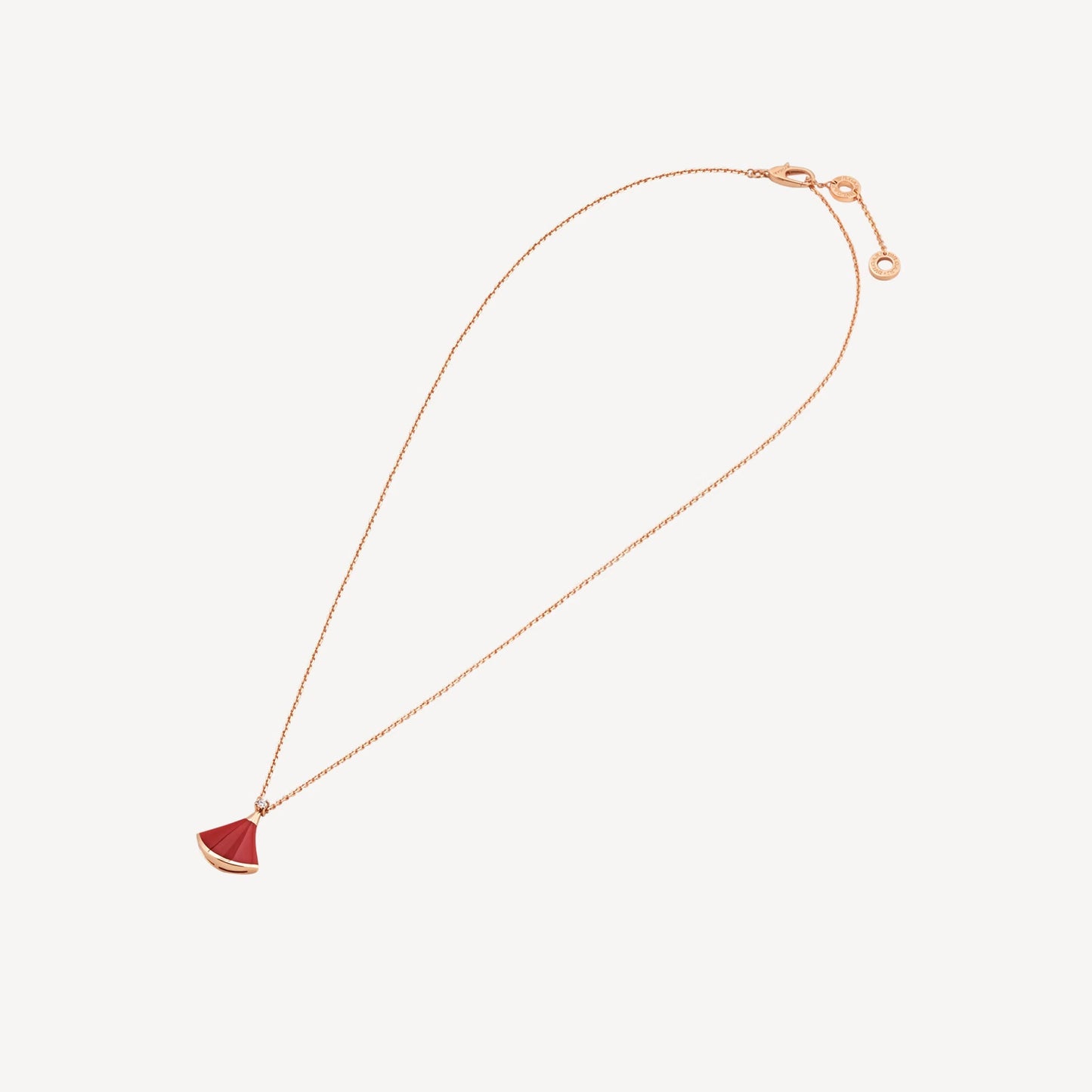 Divas' Dream Necklace, 925 Silver, 18k Rose Gold Plated, Red Agate