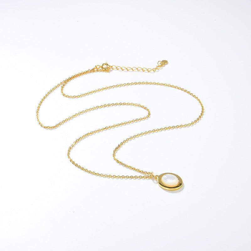 Mumtaz Jewellers Natural Moonstone Necklace, 925 Silver, 18k Gold Plated
