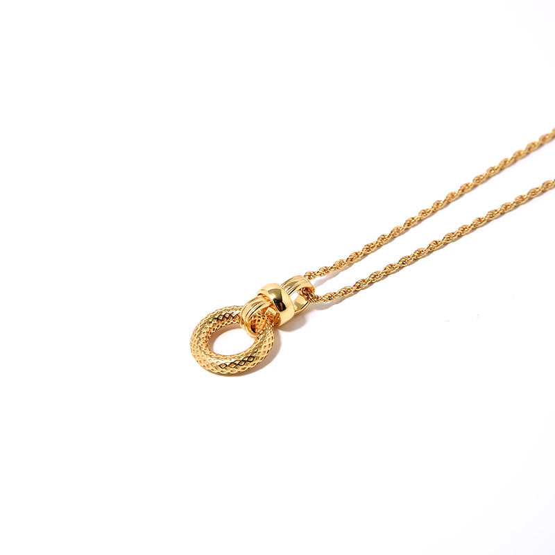 Mumtaz Jewellers Circular Pendant Necklace, 925 Silver, 18k Gold Plated