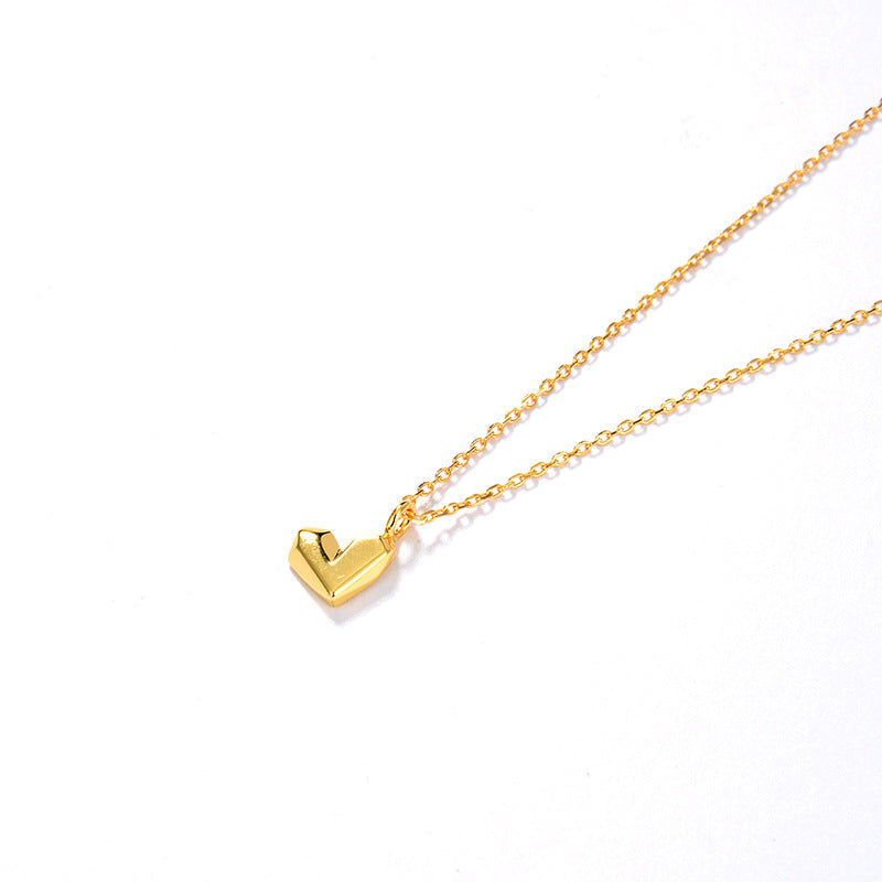 Heart Shaped Necklace,925 Silver, 18k Gold Plated
