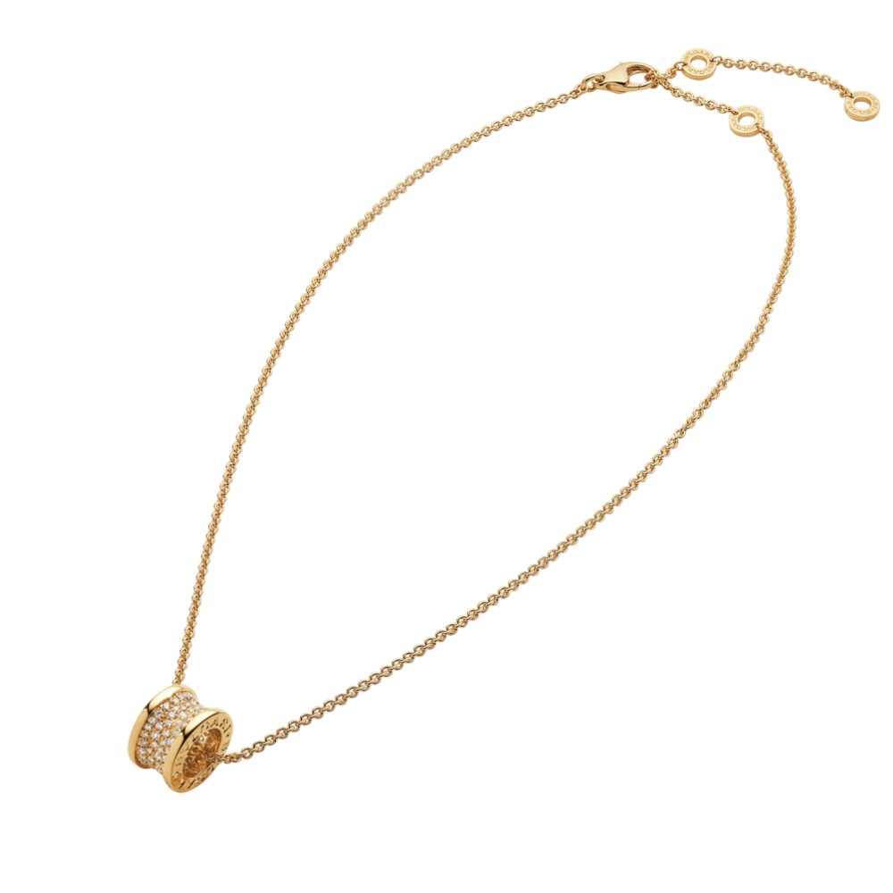 Mumtaz Jewellers B.zero1 necklace, 925 Silver, 18k Gold Plated, Spiral pavé zircon