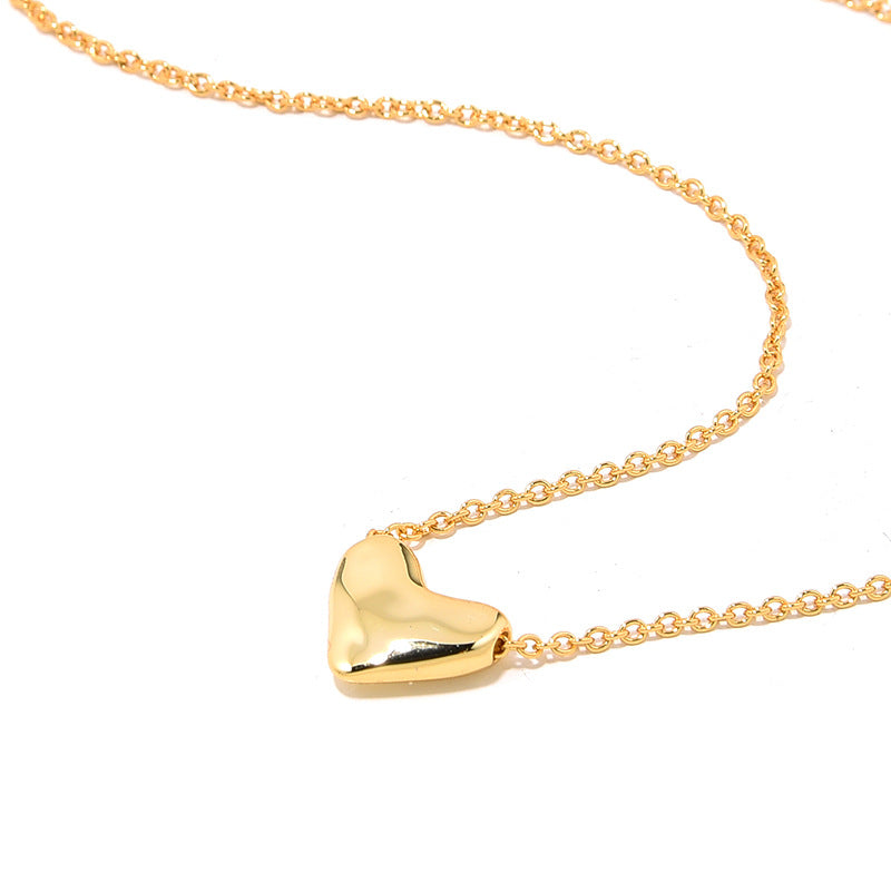 Heart Chain Necklace, 925 Silver, 18k Gold Plated
