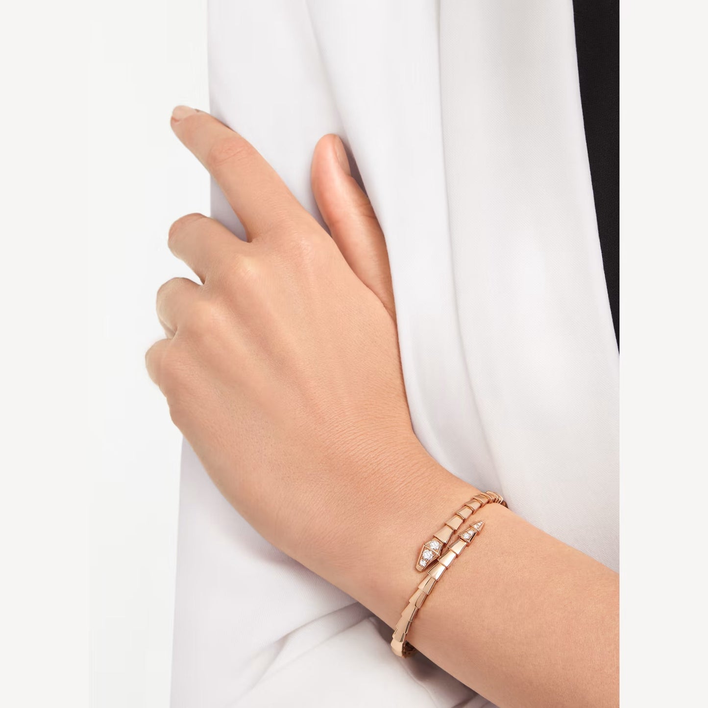 Serpenti Bracelet, 18k Rose Gold Plated, Cubic Zircon