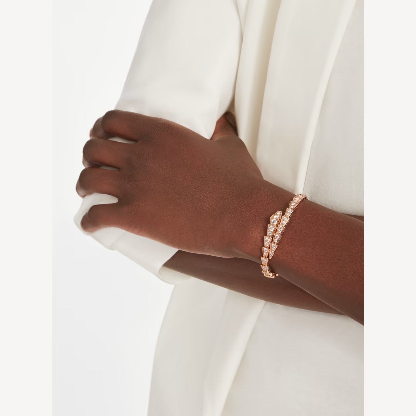 Serpenti Wrap Bracelet  18K Rose Gold Plating and Cubic Zirconia