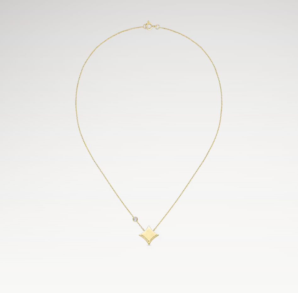 Color Blossom Star Pendant Necklace, 18k Gold Plated, Onyx And Zircon