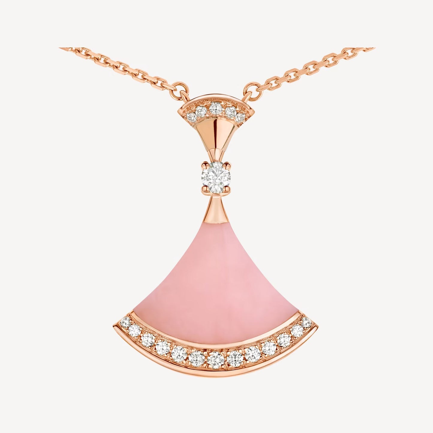 Divas' Dream Necklace, 925 Silver, 18k Gold Plated, Pink Agate