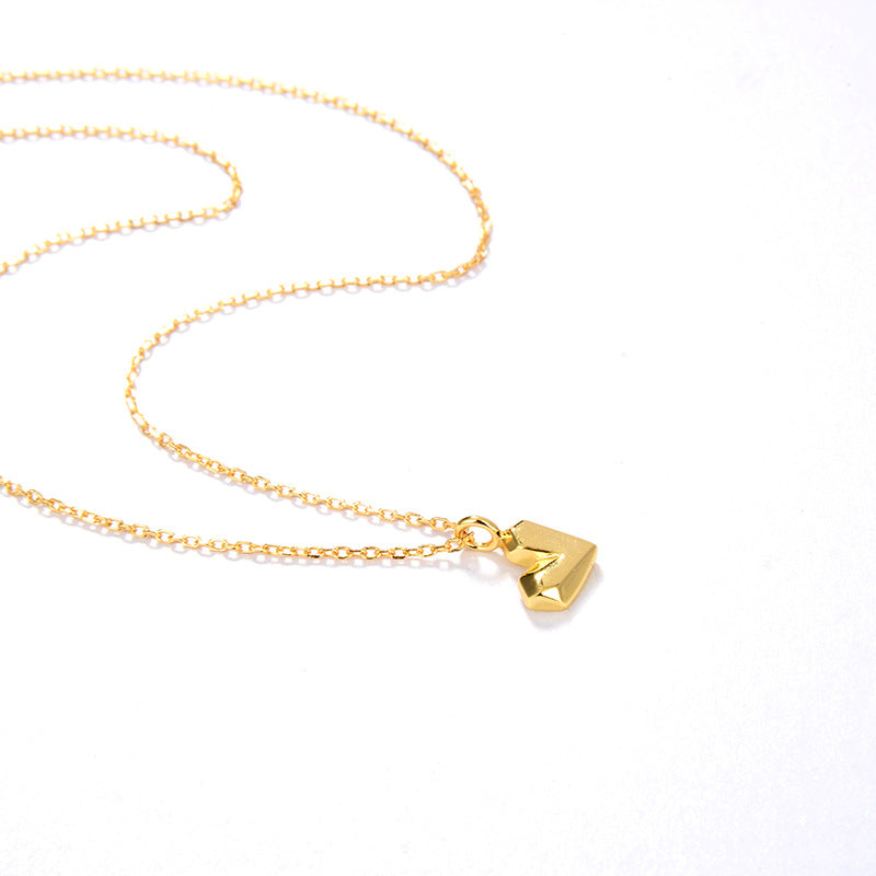 Heart Shaped Necklace,925 Silver, 18k Gold Plated