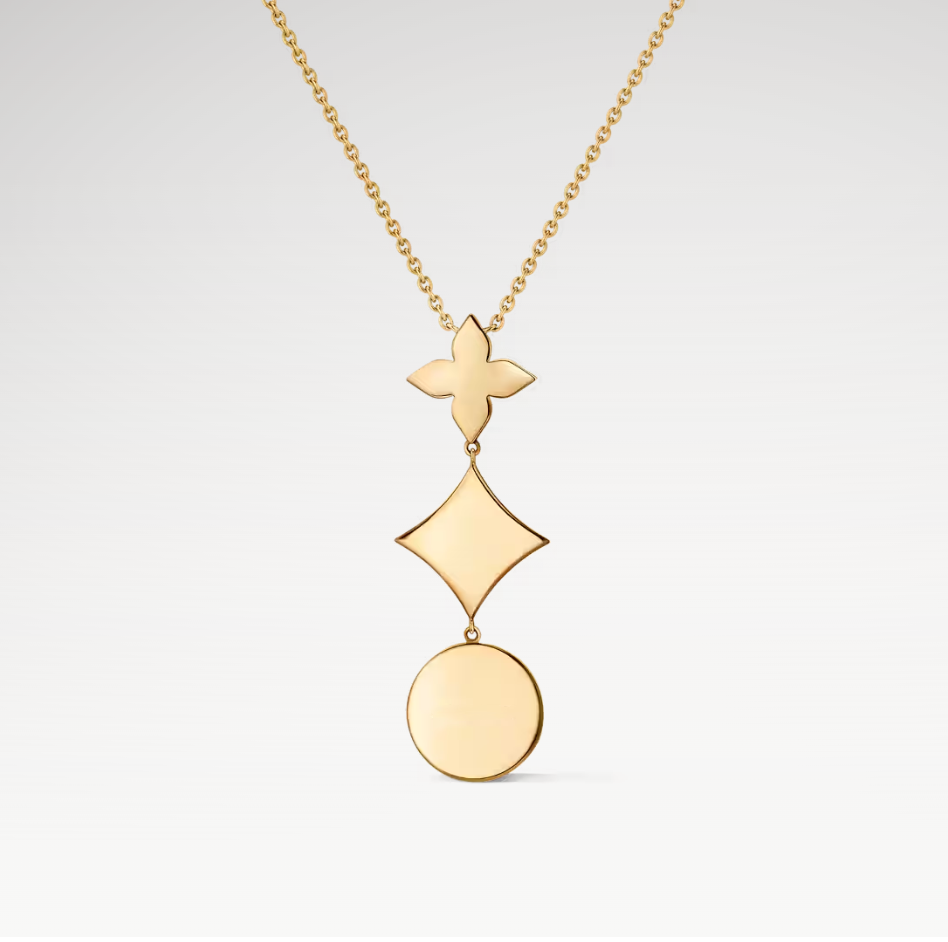 Color Blossom Lariat Necklace, 18k Gold Plated, Onyx And Zircon