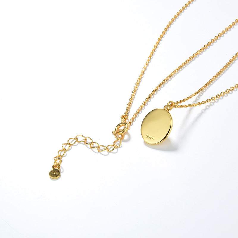 Mumtaz Jewellers Natural Moonstone Necklace, 925 Silver, 18k Gold Plated