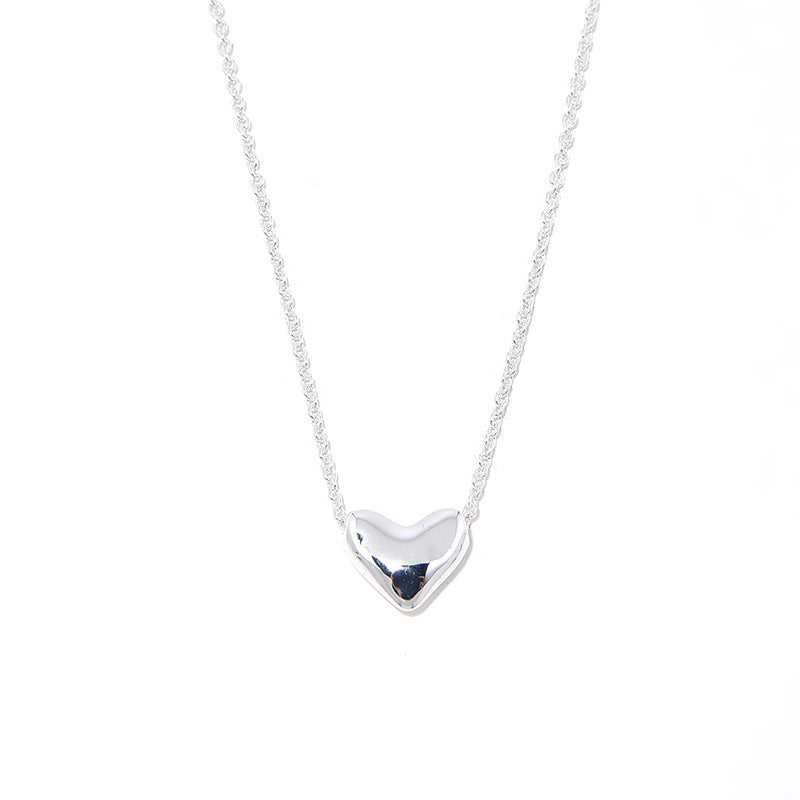 Heart Chain Necklace, 925 Silver, 18k Gold Plated