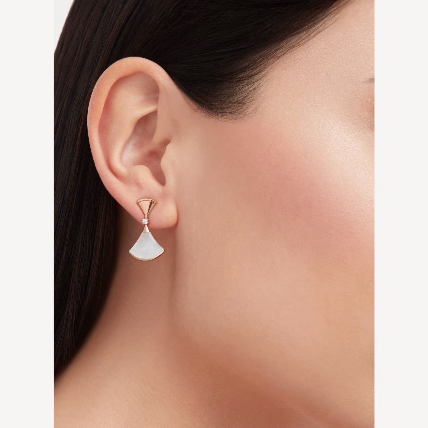 Divas' Dream Earrings - 925 Sterling Silver, 18K Rose Gold Plated with Mother of Pearl & Cubic Zirconia