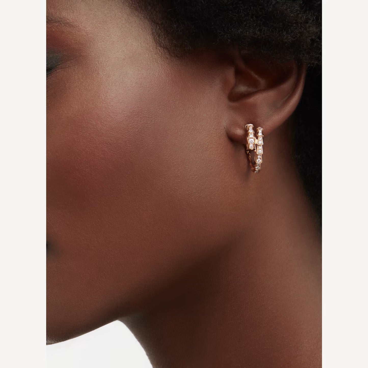 Serpenti Earring,925 Silver,18k Rose Gold Plated,Cubic Zircon Paved