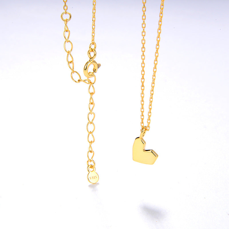 Heart Shaped Necklace,925 Silver, 18k Gold Plated