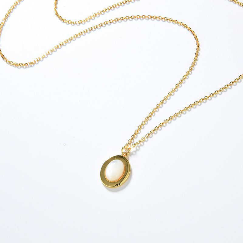 Mumtaz Jewellers Natural Moonstone Necklace, 925 Silver, 18k Gold Plated